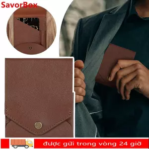 Ví mỏng tối giản SAVORBOX, Ví nhỏ gọn đa chức năng bằng da PU thủ công chống nước, Khe cắm bút tích hợp Ví đựng tiền xu đi lại hàng ngày
