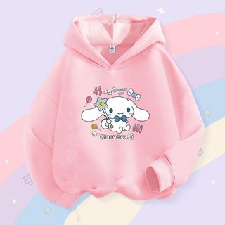Cinnamoroll Style Girls Áo Hoodie Top dáng rộng vừa vặn Thiết kế hoạt hình Trang phục hàng ngày nhẹ