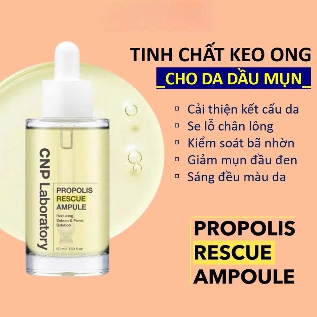 Tinh Chất Keo Ong CNP Laboratory Propolis Rescue Ampule (50ml) - Phục Hồi, Giảm Kích Ứng & Chăm Sóc Da Dầu Mụn