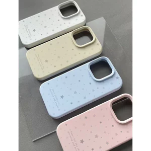 Tinh thể silicon lỏng cho trường hợp điện thoại 17/16promax iphone 15/14/13 nếp lớn lỗ X/XS/XR/7/8PLUS Ngôi sao đơn giản