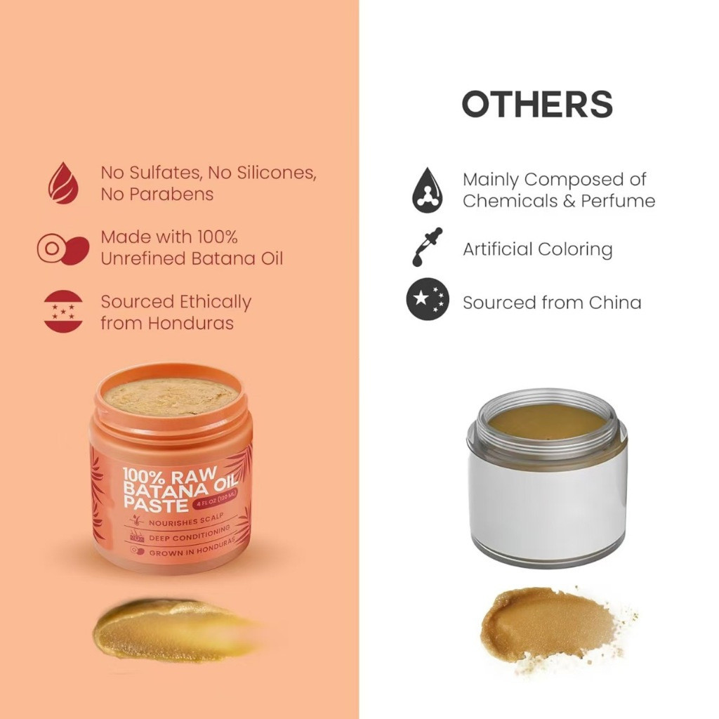 Dầu Batana thô để mọc tóc - Batana 4oz nguyên chất, hữu cơ 100% từ Honduras dành cho tóc tự nhiên dày và chắc chắn