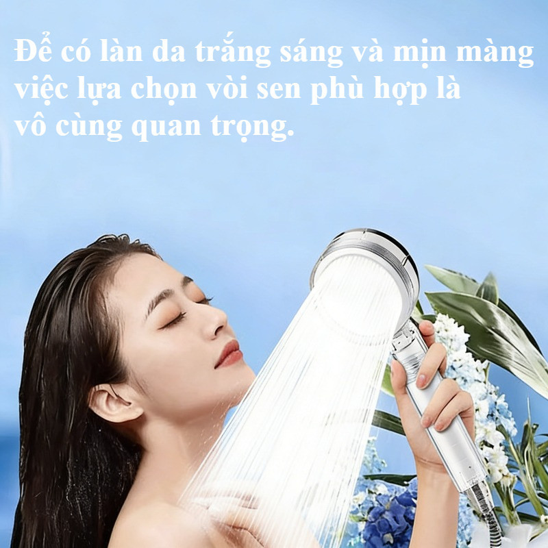 Vòi Sen Tăng Áp Lọc 2 Giai Đoạn, Loại Bỏ Clo & Tạp Chất, Bảo Vệ Da, Vòi sen nhà tắm,Vòi tắm cầm tay