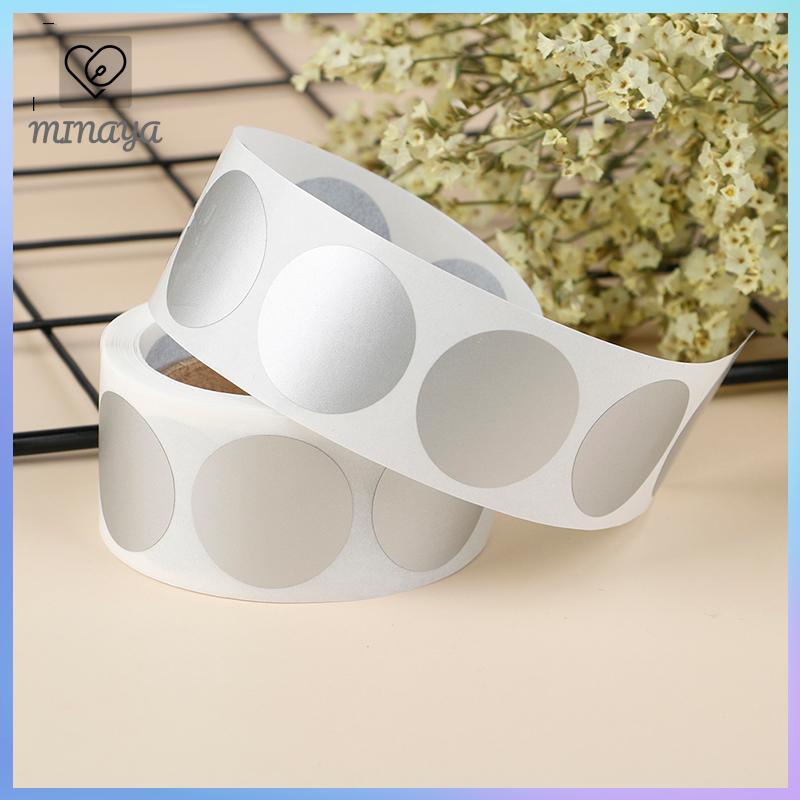 [MINAYA] 300 Miếng Dán Tròn Bạc Trầy Xước 1 Inch Scratc Tắt Nhãn Dán VN