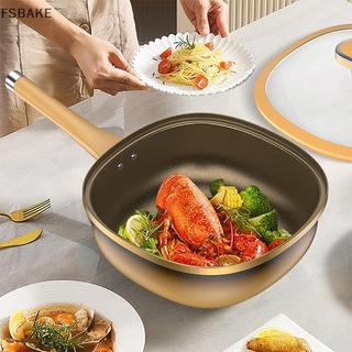 [FSBAKE] Nồi chống dính bằng hợp kim titan có nắp Chảo rán chống dính Chảo titan để nấu ăn với tay cầm giữ mát tiện dụng để nấu nướng nướng KCB