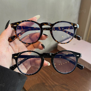 Retro Tròn Nhỏ Khung Kính Mát Nam Nữ Fashiona Da Báo In Khung Kính Mắt