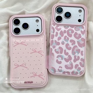 Ốp Điện Thoại Thích Hợp Cho iPhone 11 12 13 14 15 16 17 Pro max Plus Air Phiên Bản Hàn Quốc Nơ Da Báo In Chống Sốc Vỏ Bảo Vệ Chống Sốc Bao Gồm Tất Cả DZTS