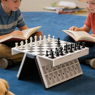 Playbook'd Chess, 3D Printed Chess Book Books Design Folding Board Game for Adults