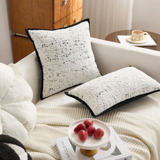 Hàng sẵn có 45x45cm Kiểu kem kiểu Pháp Gối nhẹ sang trọng Ngôi sao cao cấp Jacquard Sang trọng Túi mềm Đệm thắt lưng Gối Sofa Vỏ gối Cảm giác cao cấp 01