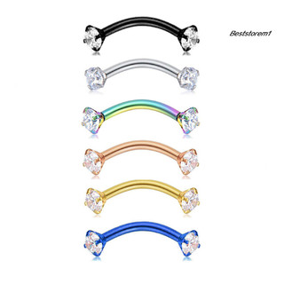 Cửa hàng tốt nhất | Nhẫn lông mày cubic zirconia thân thép chống mài mòn khuyên barbell cho nữ
