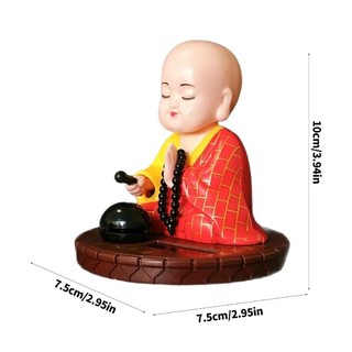 QUIM gật đầu Phật giáo Nhà sư ô tô Trang trí bảng điều khiển năng lượng mặt trời Trang trí bảng điều khiển nhà sư nhỏ Hình tượng trang trí cho gia đình