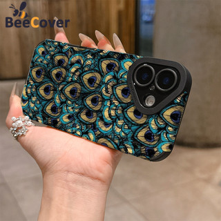Vỏ lông chim công cho IPhone 17 Air 16 16e 15 14 13 12 11 PRO MAX X XR XSMAX 6 6S 7 8 + PLUS Da PU + Vỏ TPU TYYP