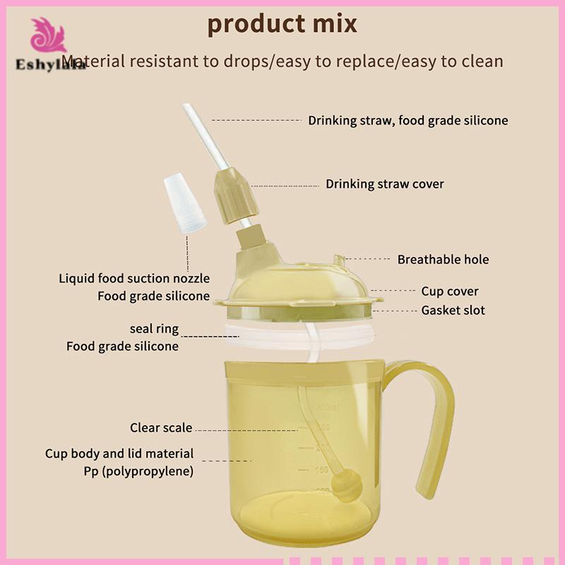 Tay cầm cốc Sippy dành cho người lớn Cốc nhựa Cốc uống nước Người cao tuổi Người khuyết tật Chống tràn Chứng khó thở Cup Parkinsons Aid Living [MỚI]