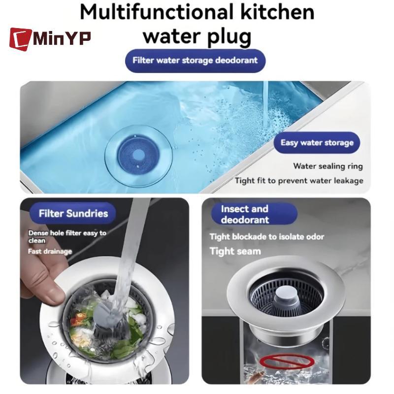 CMinYP 1 Bộ lọc thoát nước bồn rửa Bounce -Odor & Leak, Bộ lọc thoát nước rửa chén, Bộ lọc chống tắc Glory