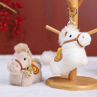 [HỎA TỐC HCM] Móc khóa ngựa nhồi bông cõng thỏi vàng may mắn ANGIHOME