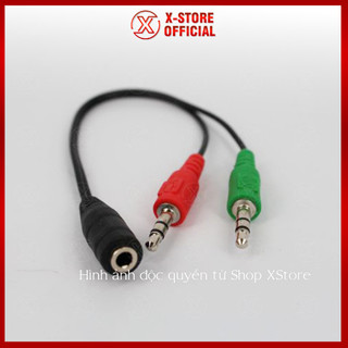 Jack gộp tai nghe và mic 3.5mm, cáp chia 1 cổng ra 2 cho PC, laptop, dây chuyển audio tiện lợi - JAT3.5TO2J3.5