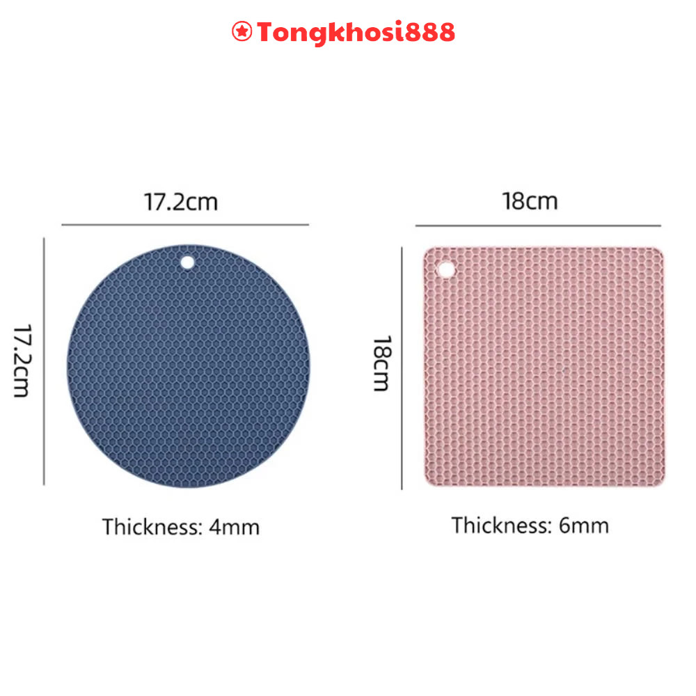 Miếng Lót Nồi Silicon 17cm Cách Nhiệt Hình Tổ Ong T2