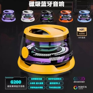 Loa Bluetooth di động G200 có thiết kế từ tính Loa siêu trầm ngoài trời không dây có đèn xung quanh đầy màu sắc Loa Mini cho bữa tiệc gia đình Du lịch AHU3