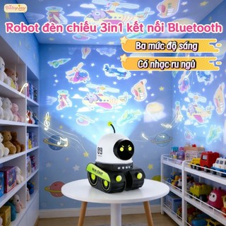 【BabyJoy】Robot đèn chiếu 3in1 kết nối Bluetooth,Bầu trời đầy sao 360° và hình ảnh chiếu,Có chức năng phát nhạc