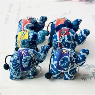 Móc khóa voi không cần VOIDLESS, Móc khóa Ganesha bằng vải Thái Lan, Quà tặng du lịch bằng tay màu sắc ngẫu nhiên thủ công truyền thống