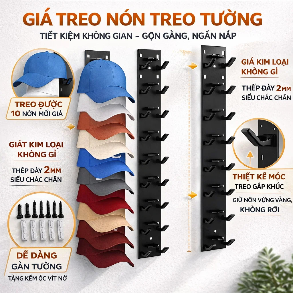 ⚡COD⚡Kệ để mũ bóng chày / Kệ lưu trữ đa năng / Kệ lưu trữ gia đình / Kệ để mũ bóng chày/Kệ trưng bày mũ bóng chày/tủ quần áo trong trung tâm mua sắm/kệ sắt để đồ đa năng