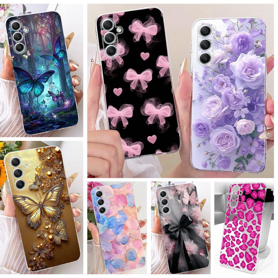 Dành Cho Samsung Galaxy A35 A34 5G Ốp Lưng Điện Thoại Hoa Bướm Nhiều Màu Sắc Mềm Trong Suốt Vỏ Silicon SM-A356B A346B