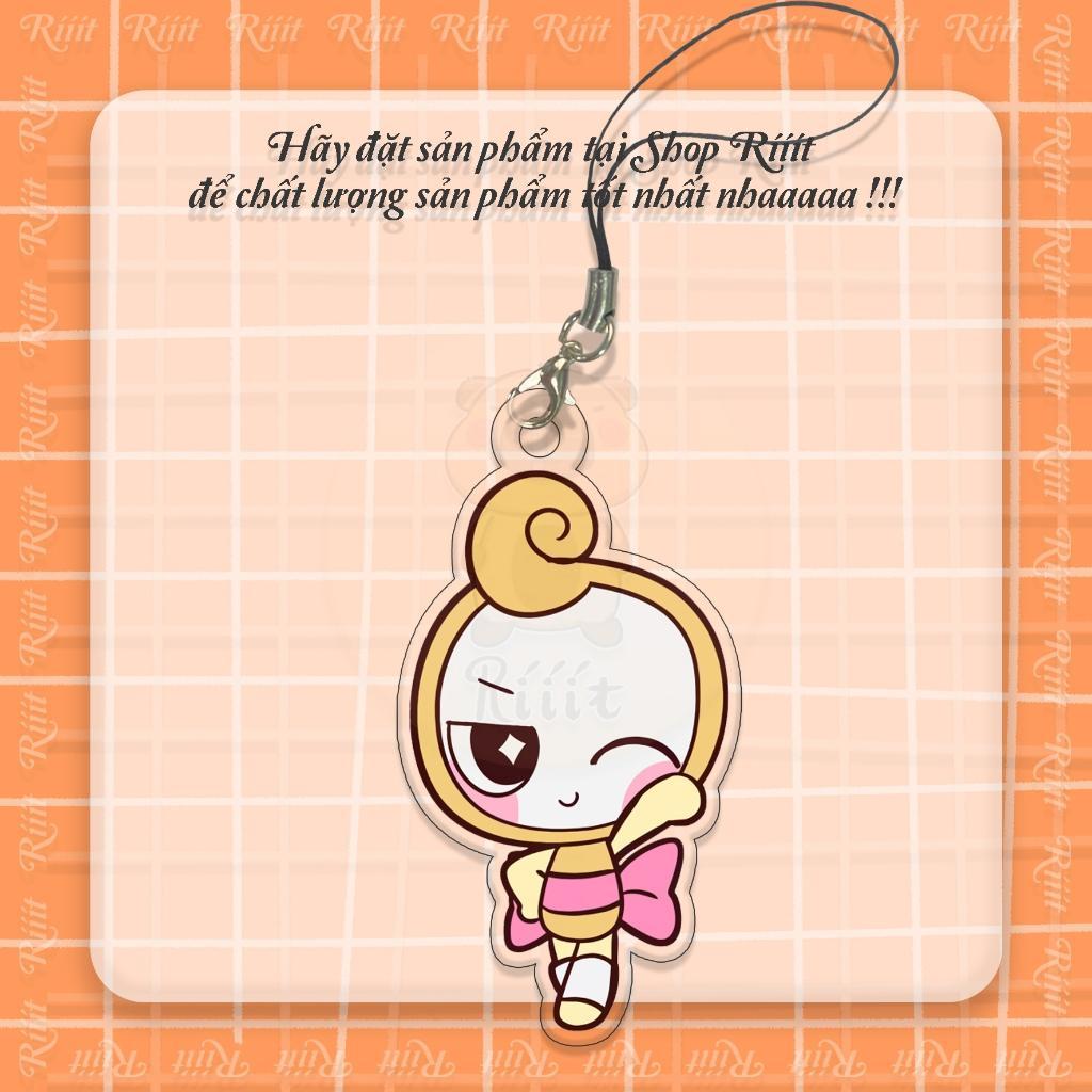 Móc treo Dây treo điện thoại in hình Shrimpo Dandy's World mica acrylic dây móc khóa tiện lợi xinh xắn