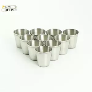PlumHOUSE 10 Cái 30ml Di Động Inox Rượu Uống Ly Barware Cup VN