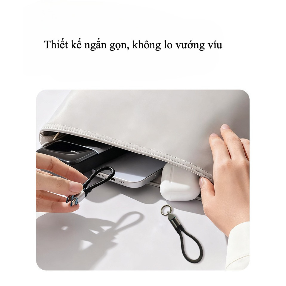 Cáp Sạc Ngắn 15cm 240W Từ Tính Hai Đầu – Kèm móc treo -  Sạc Nhanh - Bảo hành 6 tháng