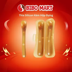 Thìa Ăn Dặm Silicon Mềm Mại Chất Liệu An Toàn Giúp Bé Tập Làm Quen Với Thức Ăn - Bibomart