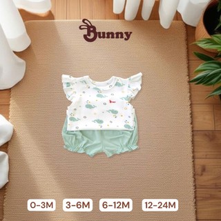 (0-24M) Bộ cánh tiên xuân hè bé gái họa tiết xinh xắn Bunnybaby thoáng mát