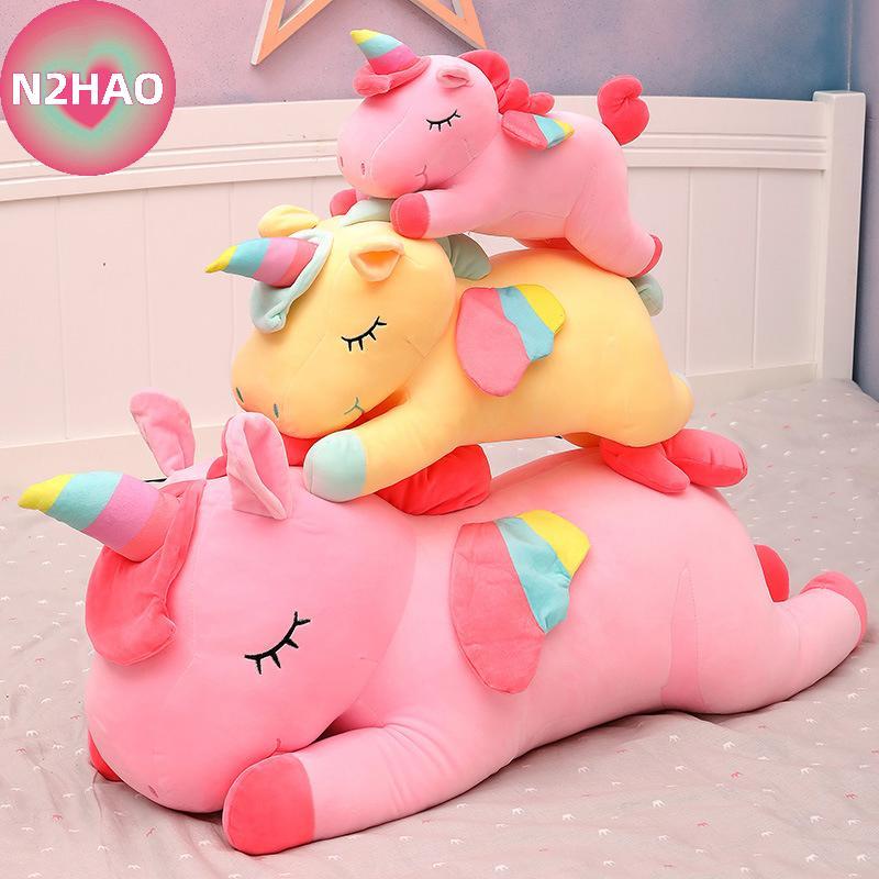 N2HAO Kawaii Kỳ Lân Sang Trọng Đồ Chơi Nhồi Bông Mềm Kỳ Lân Búp Bê Mềm Động Vật Ngựa Đồ Chơi Cho Trẻ Em Bé Gái Gối Quà Tặng Sinh Nhật n