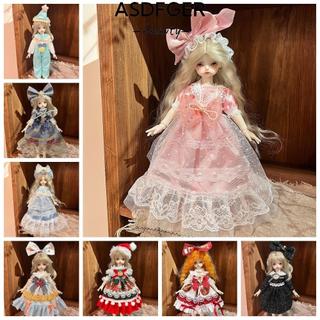 Quần áo búp bê ASDFGER 30cm, Bộ váy công chúa búp bê BJD xinh xắn thông thường, dễ thương với mũ thời trang Phụ kiện búp bê ngọt ngào Quà tặng đồ chơi bé gái