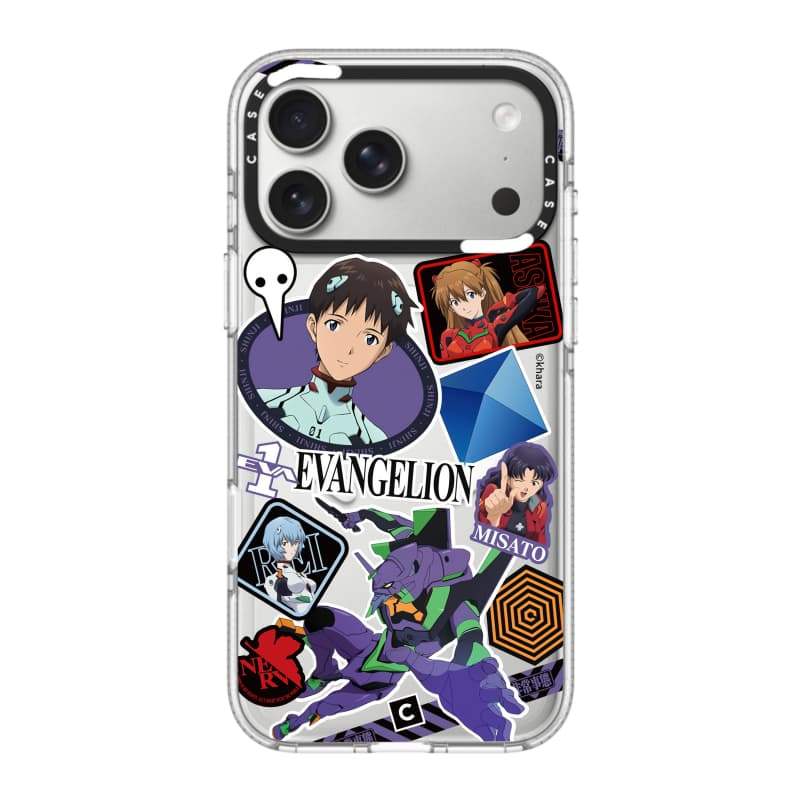 CASECASE X EVANGELION Impact Vỏ hút từ tính trong suốt cho iPhone 17 / 16 / 15 / 14 Pro Max | Mặt sau Acrylic bảo vệ quân sự với bao bì cao cấp