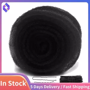 Chất độn và kẹp chèn tóc, miếng bọt biển, bộ đệm, bánh donut màu đen