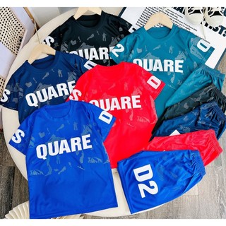 Bộ quần áo mùa hè dành cho bé trai 14-45kg mẫu QUARE. Chất liệu thoáng mát.