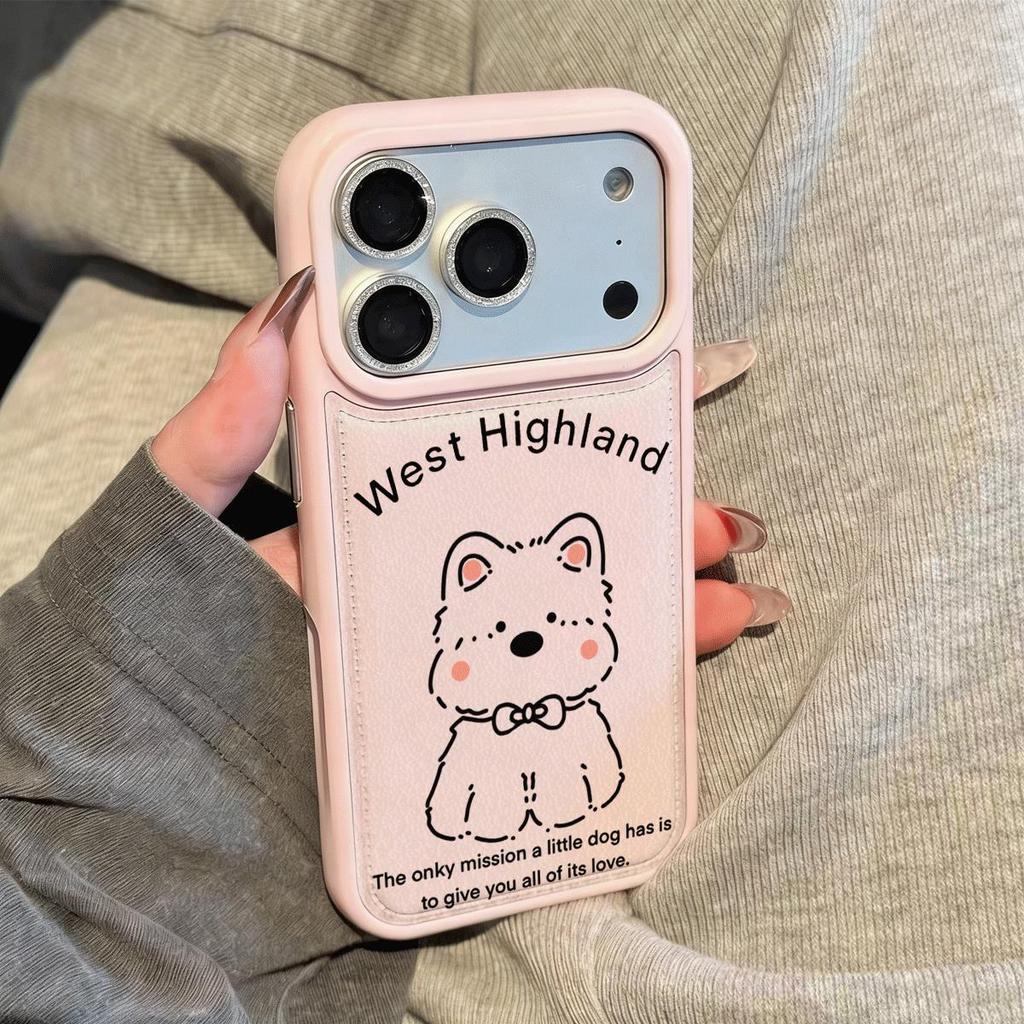West Highland Puppy cho iPhone 17 16pro trường hợp 11 promax 15Plus trống gói