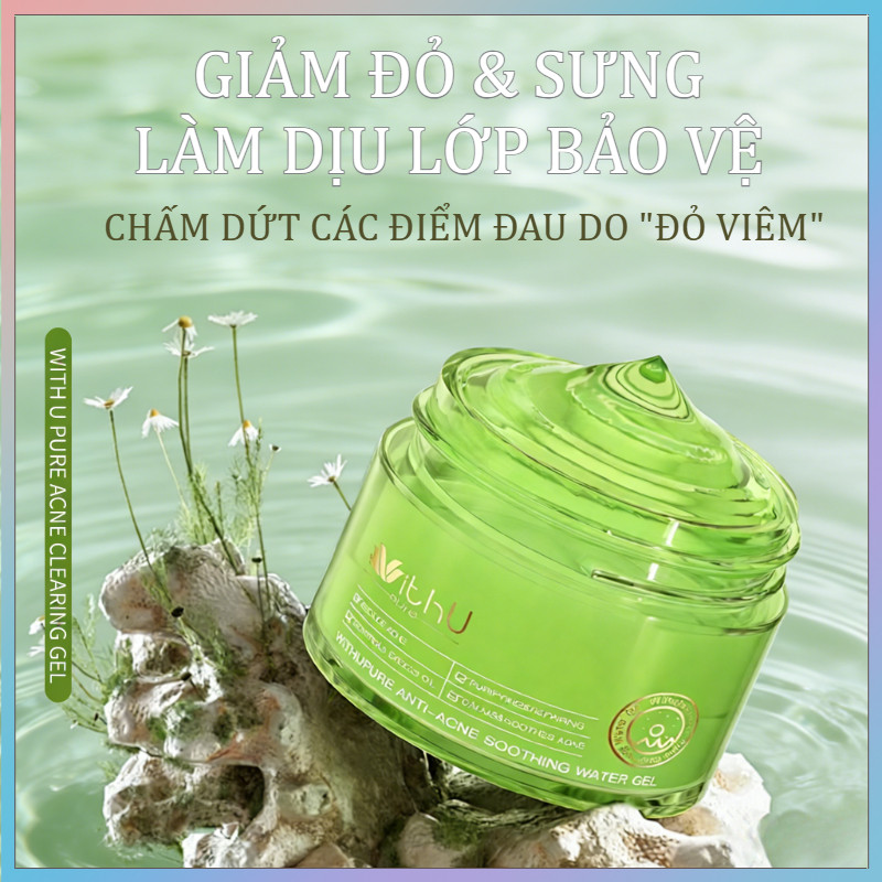 WithUpure Gel Giảm Mụn 50g,Chiết Xuất Thiên Nhiên,Loại Bỏ Mụn Nhẹ Nhàng,An Toàn Cho Mẹ Bầu