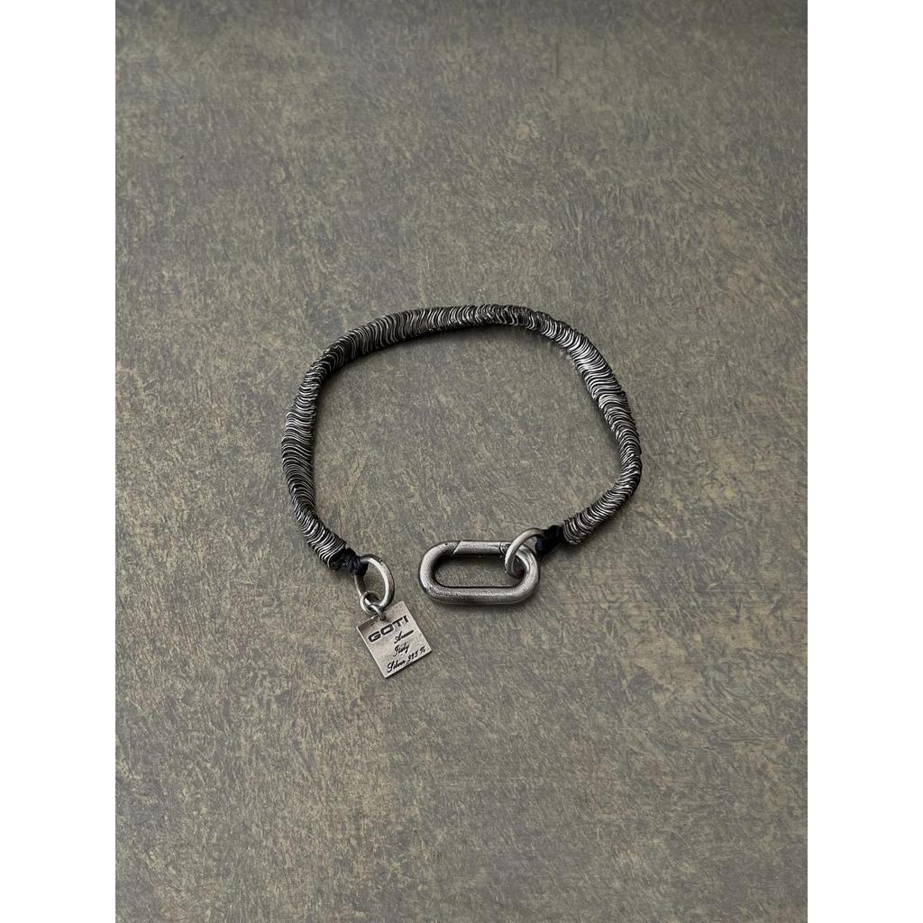 Vintage Dark Gothic Vòng Tay Handmade Phong Cách Công Nghiệp Nặng