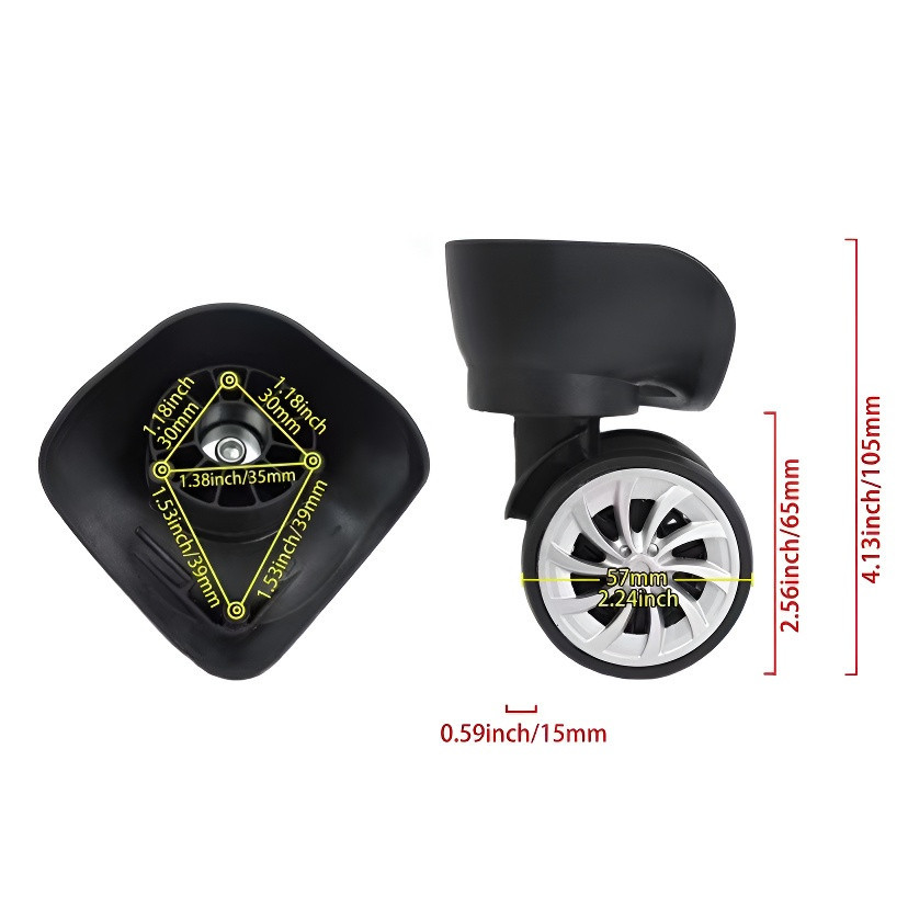 【24h】Set 4 Bánh Xe Xoay 360 Độ Cho Vali Hành Lý Mới