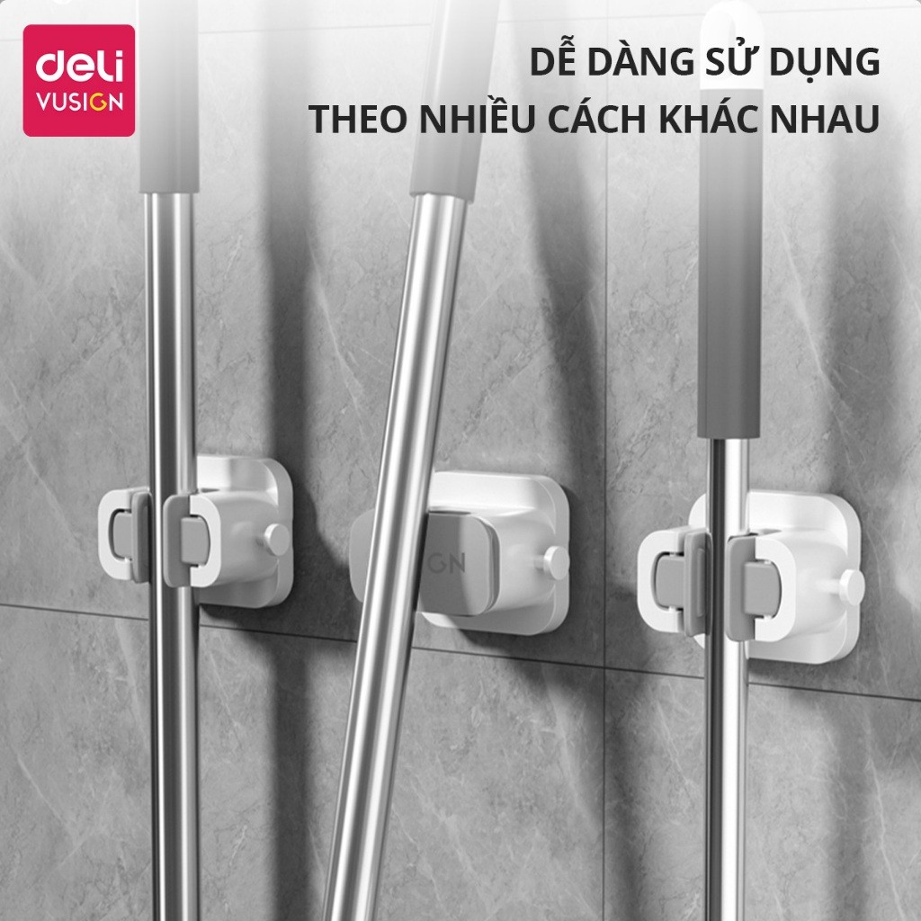Móc Treo Cây Lau Nhà Dán Tường Deli Vusign Móc Dán Tường Treo Chổi Giữ Đồ Điều Chỉnh Kích Thước