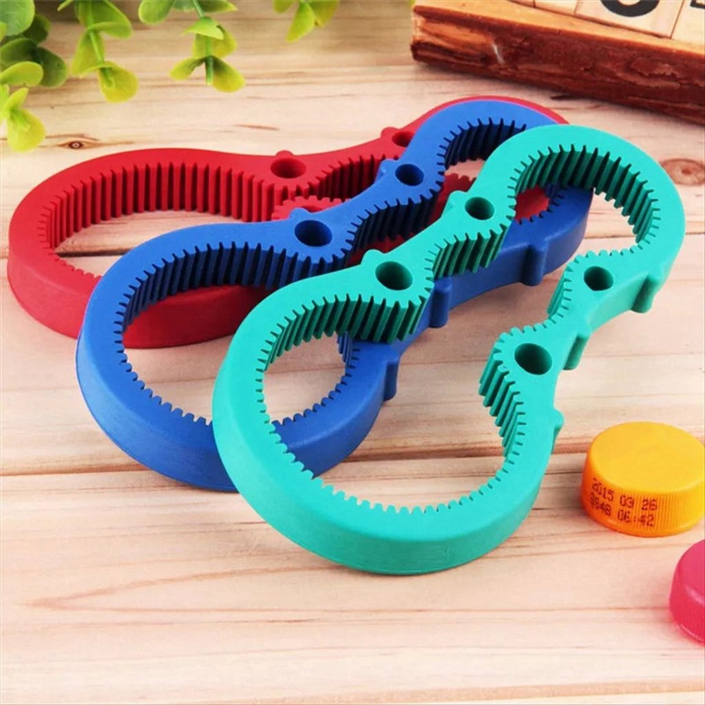 Dụng cụ mở nắp chai/lọ đa năng di động, cao su linh hoạt, vặn nắp thiếc, thiết bị dễ cài đặt, màu đỏ