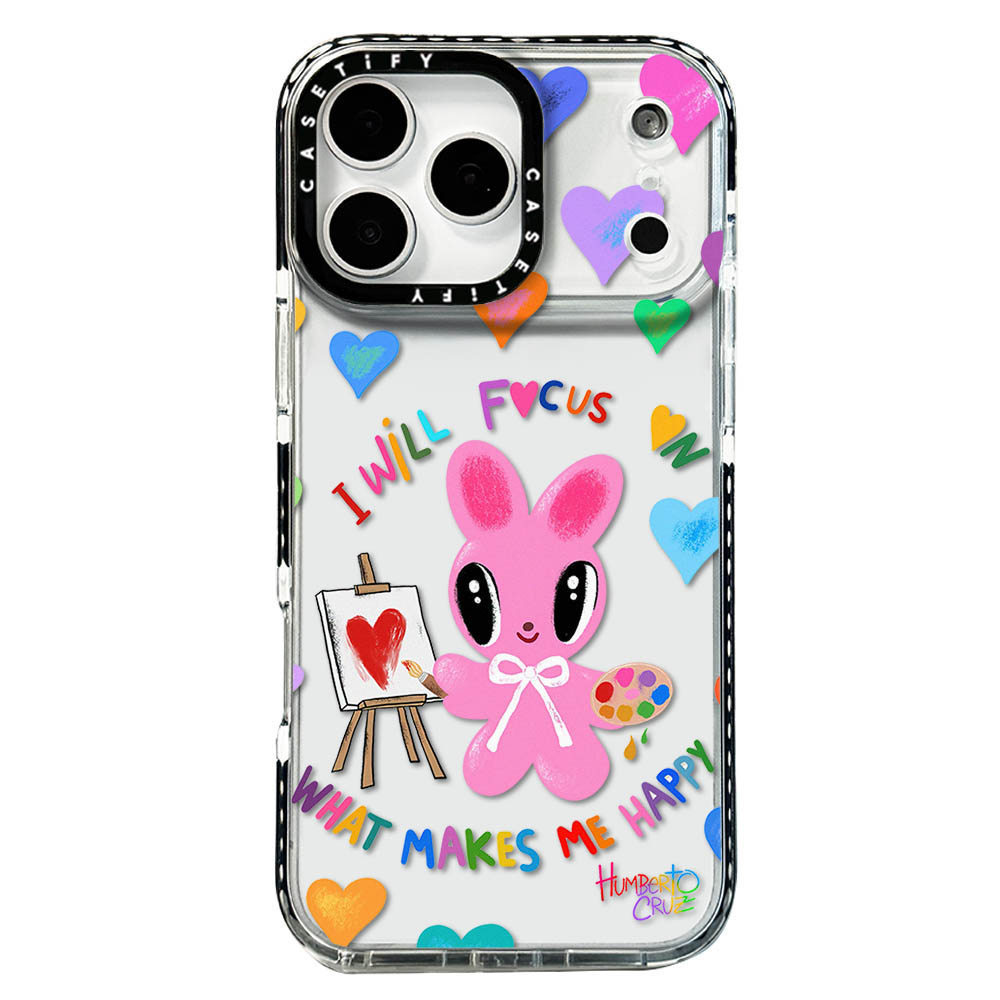 Ốp điện thoại hình thỏ graffiti phù hợp cho IPhone 17 Pro Max 17Air 16 15 14 13 12 11 Vỏ bảo vệ chống sốc