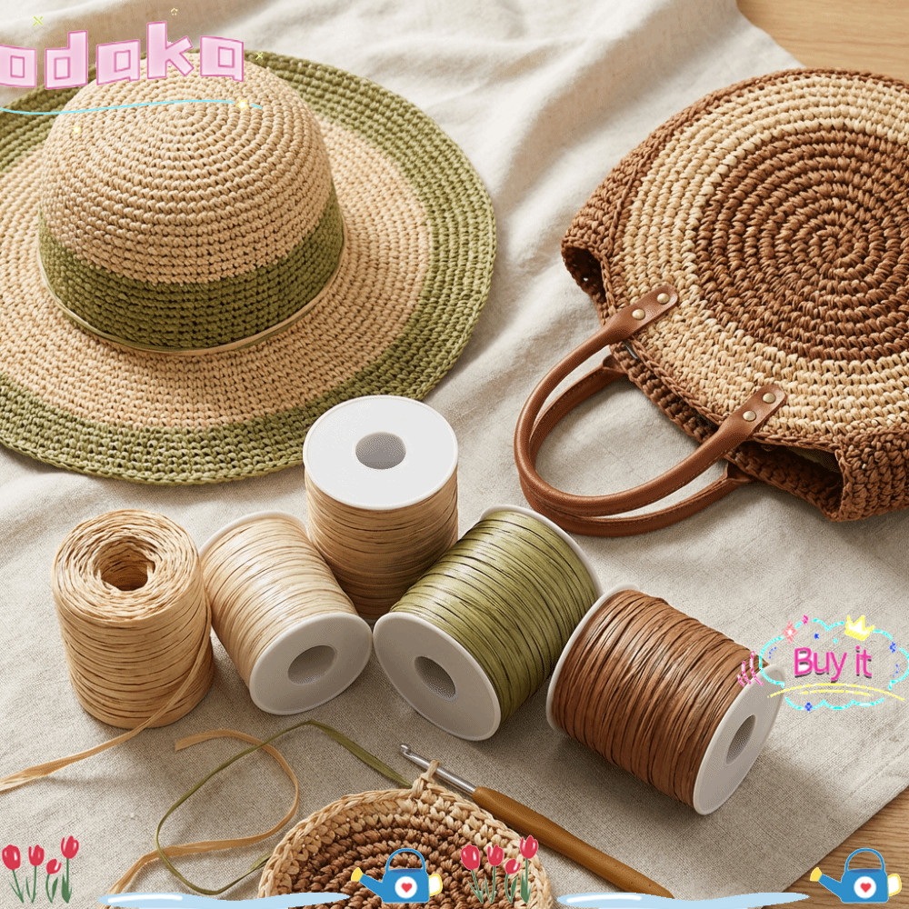 Chủ đề ODAKA Raffia, Ruy băng mũ móc thân thiện với môi trường 120M mỗi cuộn, Túi và mũ dệt bền chất lượng cao cấp