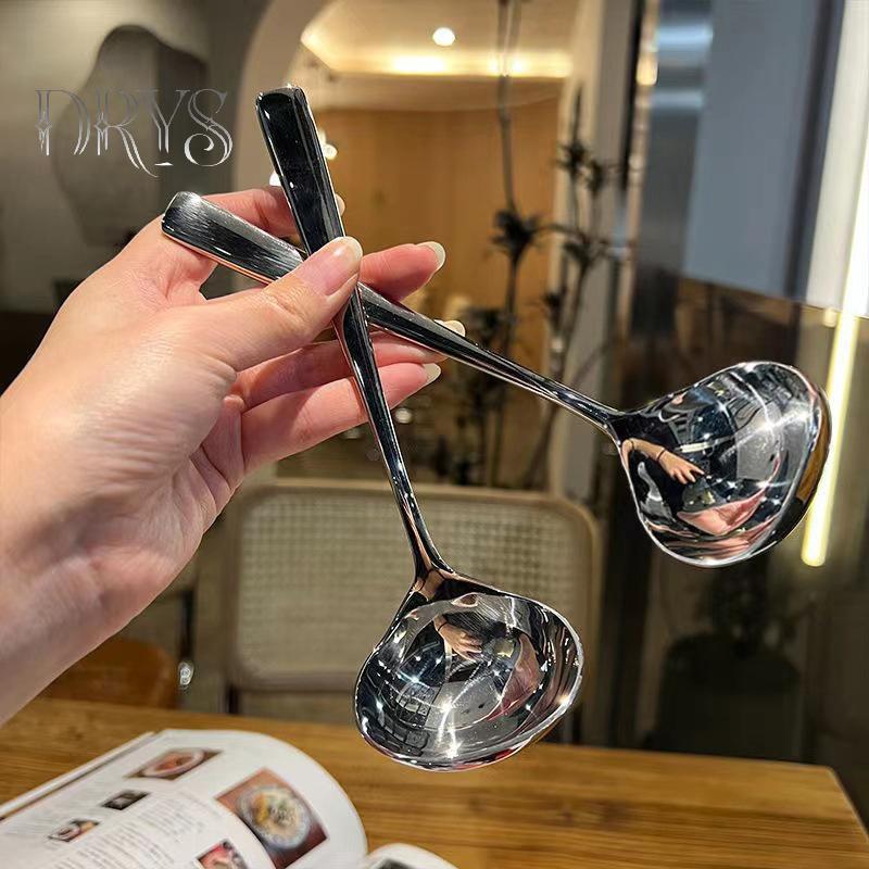 (TFT) Thìa Inox Thiên Tay Cầm Dài Thìa Canh Cho Lẩu Muỗng Nhà Bếp Bộ Đồ Ăn Nấu Ăn MỚI