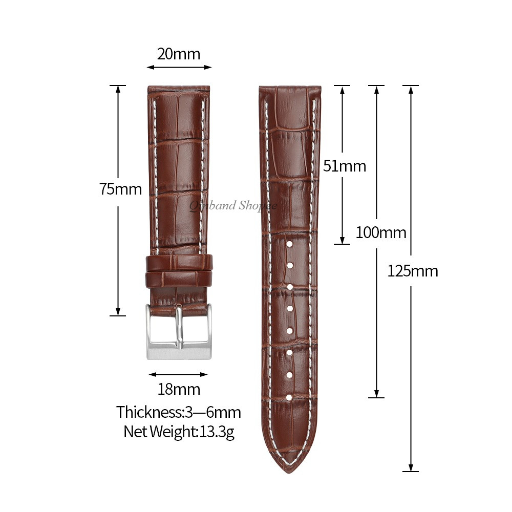 Dây đeo đồng hồ bằng da thật màu nâu 10 / 12 / 13 / 14 / 15 / 16 / 17 / 18 / 19 / 2021 / 22 / 23 / 24mm Dây đeo đồng hồ Khóa vàng dành cho nam nữ Cổ điển Dây buộc cổ điển Hoa văn tre