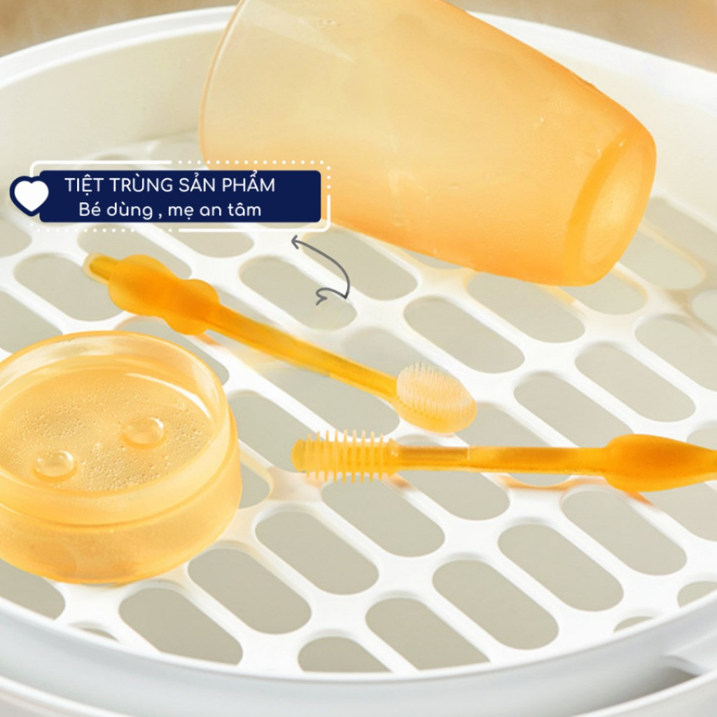 Set Rơ Lưỡi Và Bàn Chải Đánh Răng Silicon Cho Bé 0-18 Tháng Mềm Mại An Toàn Cao Cấp DouDou A23