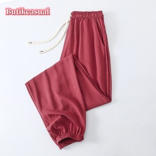 Phụ Nữ rayon Túi Quần Xuân Hè Rời Quần Mới Quần Mỏng Đa Năng Chân Quần