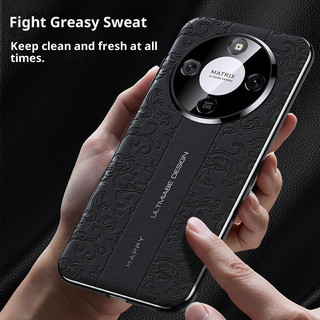 Ốp điện thoại khắc da 3D cho Honor X9D X9C X9B 5G Magic 8 7 6 Pro X70 X60 X50 Pro Da trơn cao cấp cứng chống rơi Vỏ bảo vệ mạ điện thời trang