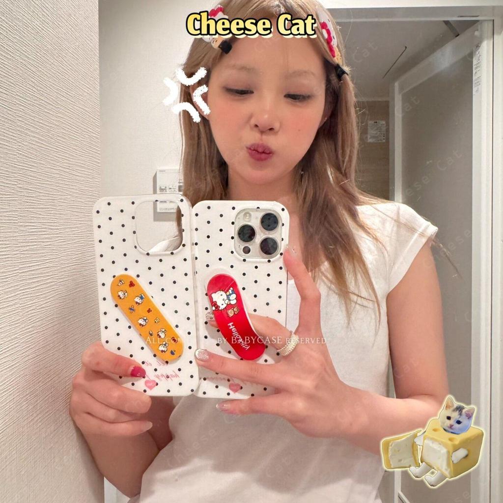 Kitty Ốp điện thoại hình vòng gấp vô hình tùy chỉnh có chân đế vô hình dễ thương cho iPhone 13 14 15 12 11 17 Pro Max
