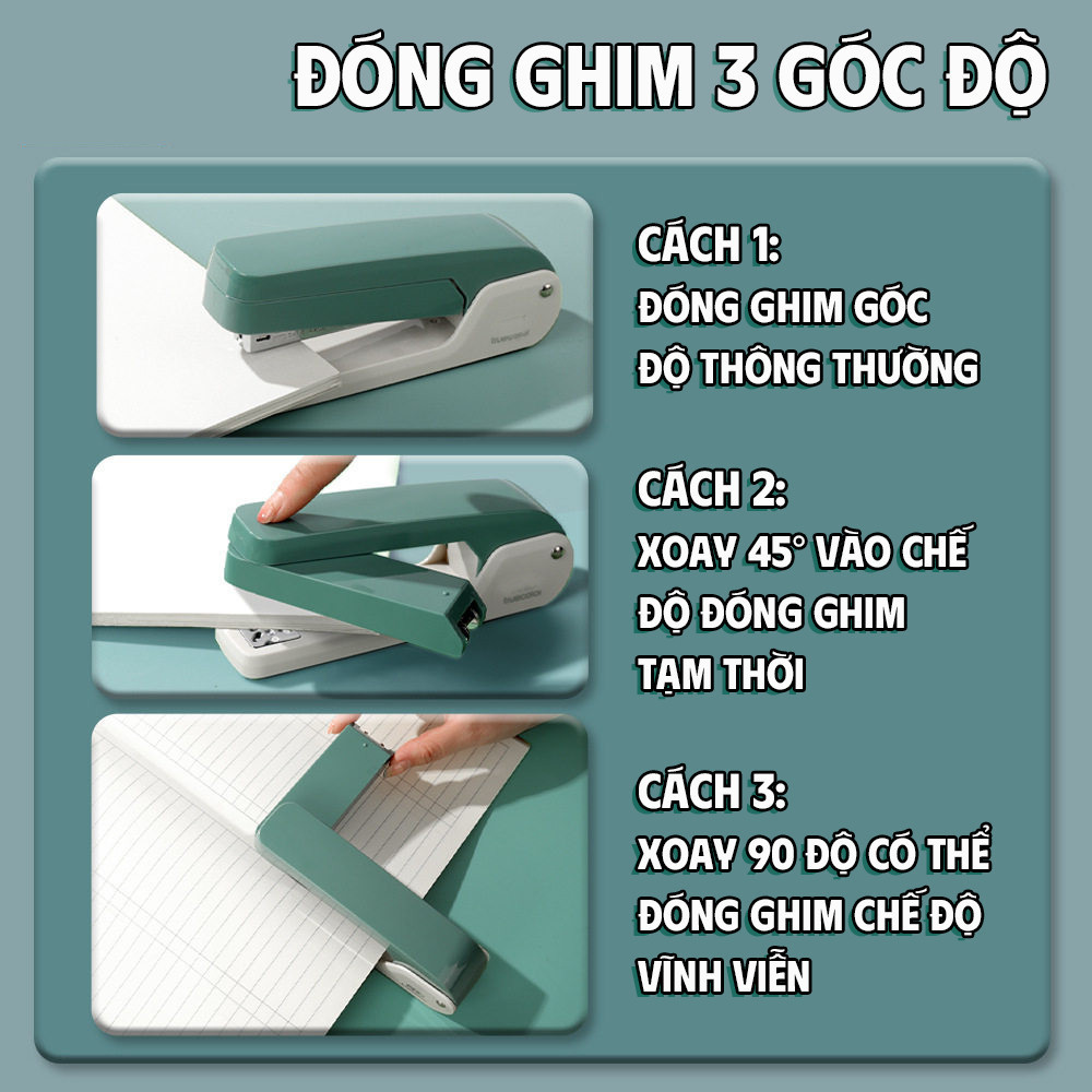 Máy đóng sách xoay 360 độ, công cụ đóng sách tiết kiệm sức lực, máy ép giấy di động đơn giản